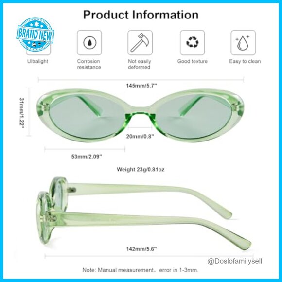 Retro Oval Sunglasses Y2K Vintage Chic Lightweight Festival Accessory main image 4